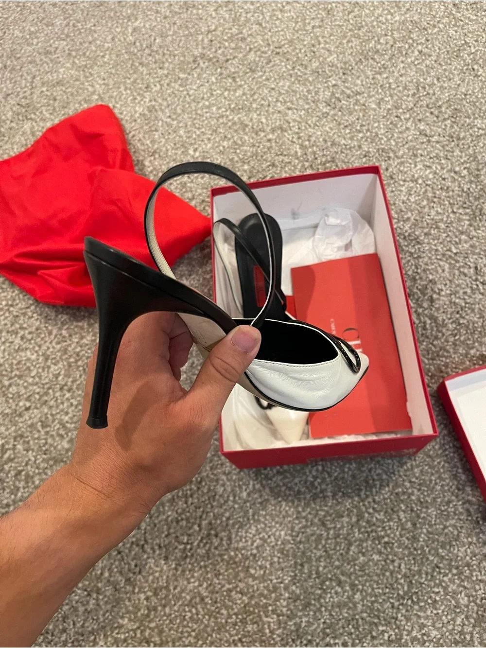 Carolina Herrera Red CH Monogram Gift Box with Black & White Logo